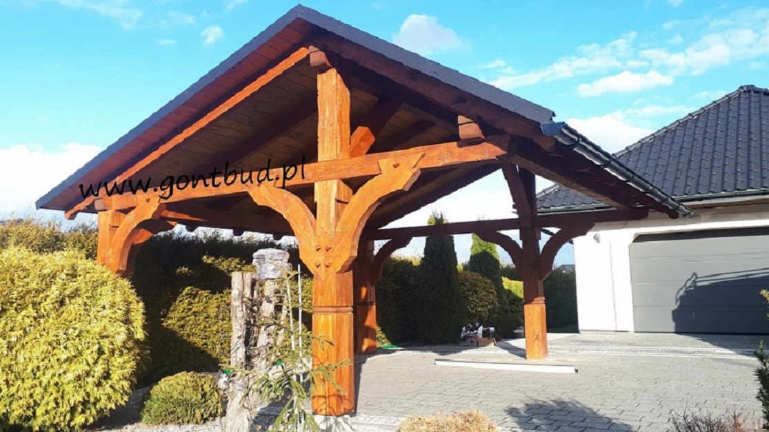 Garaż Drewniany Carport Wiata Garażowa Wielostanowiskowa Altana — zdjęcie 1