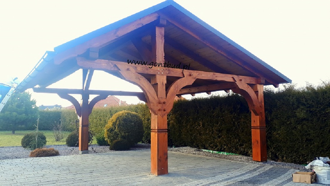 Garaż Drewniany Carport Wiata Garażowa Wielostanowiskowa Altana — zdjęcie 3