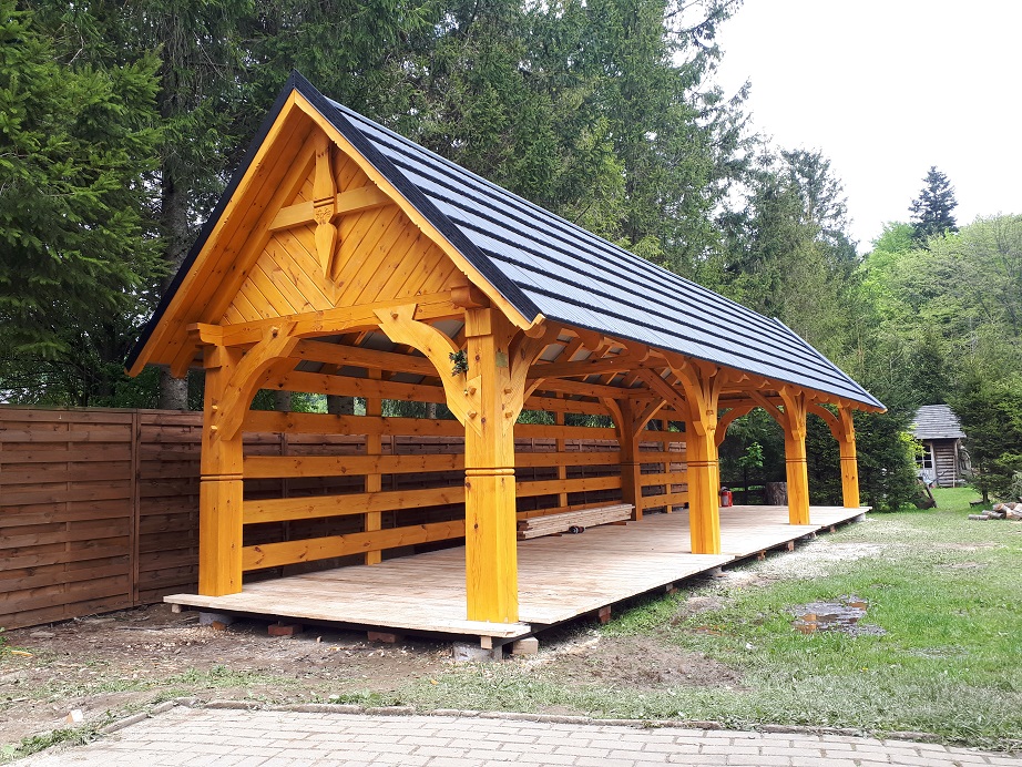 Carport Garaż drewniany Wiata garażowa samochodwa Drewutnia altanka — zdjęcie 2