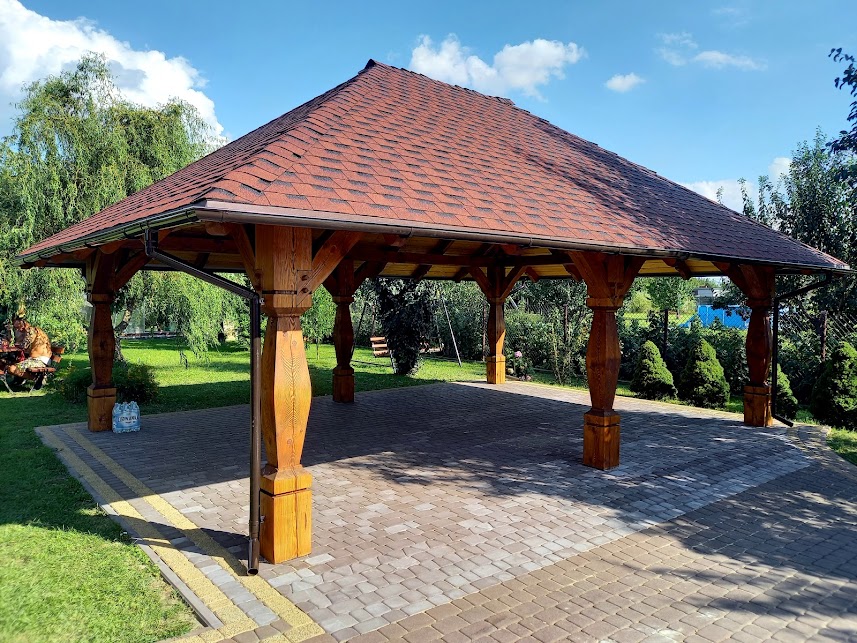 Garaż , wiata garażowa, Altana drewniana ozdobna  , domek , sauna  — zdjęcie 5