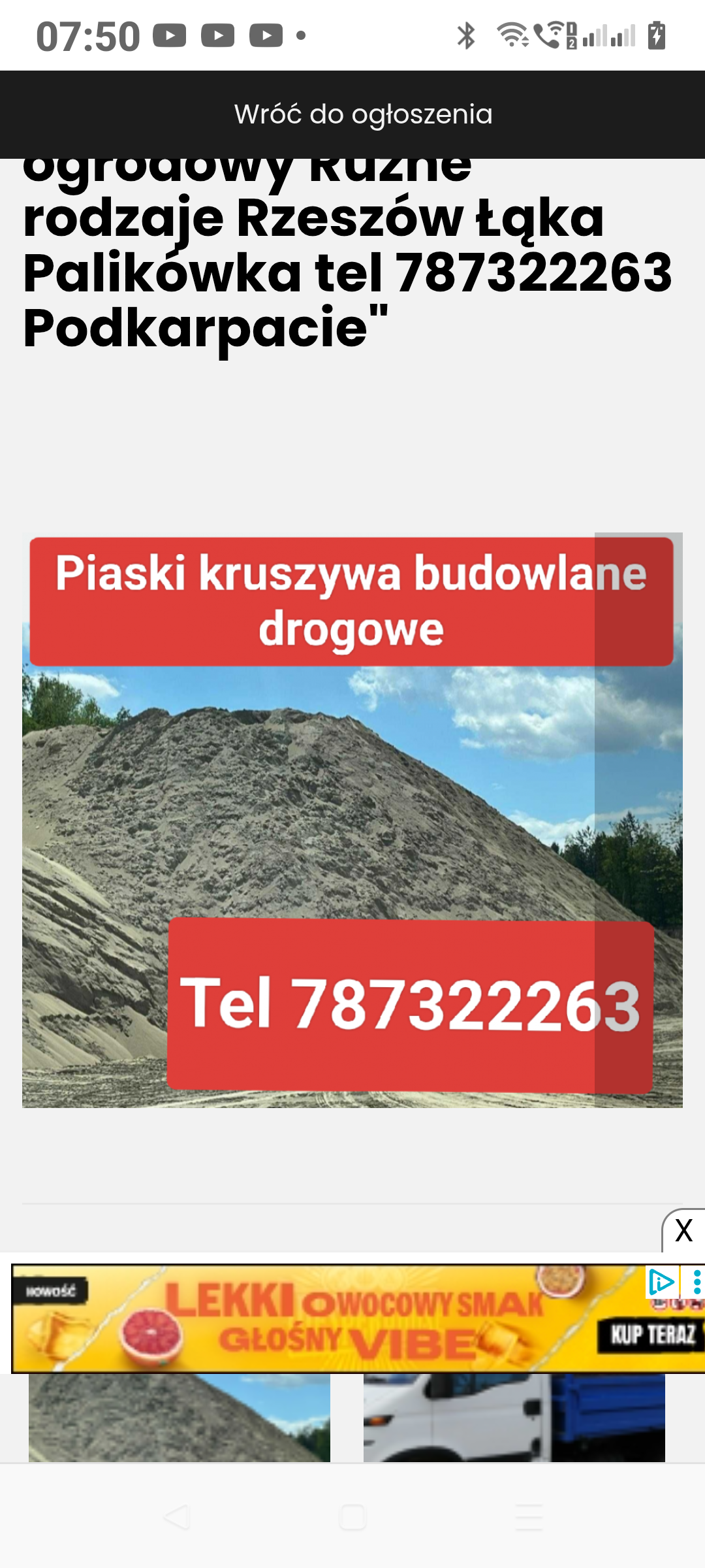 Żwir drenarski kruszywa pod kostkę podbudowy beton suchy Rzeszów tel 787322263