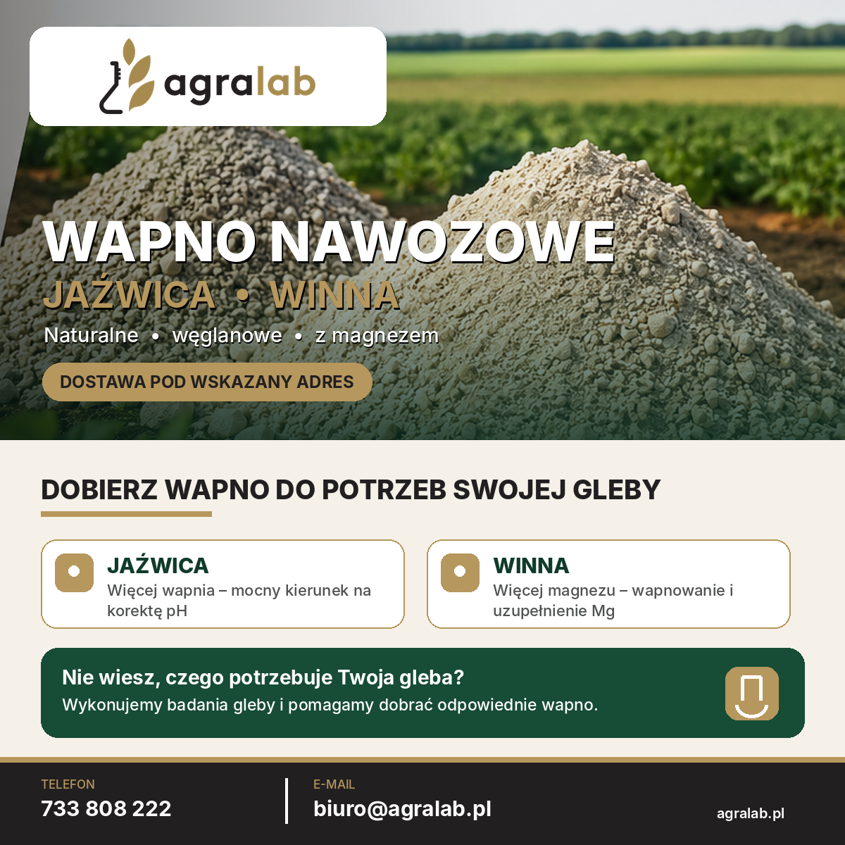 Wapno nawozowe z dostawą – Jaźwica i Winna
